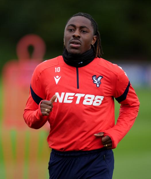 Eberechi Eze of Crystal Palace during training.