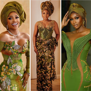 Green Glam Alert! The Ladies at Priscilla Ojo & Juma Jux’s Wedding Are Serving Looks