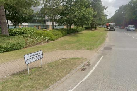 Parkway sign in Whiteley, Fareham.
