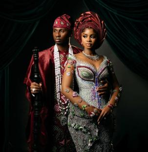 Velvet and Lace Royalty! Priscilla Ojo & Juma Jux’s Second Look Said “Crown Us”