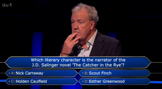 Screenshot of a quiz show question: