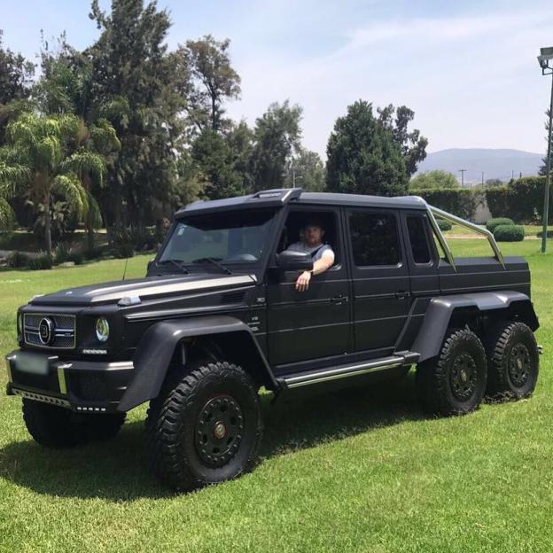 Alvarez can go off-road in his £370,000 Mercedes G63 AMG 6x6