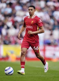 Trent Alexander-Arnold of Liverpool playing soccer.
