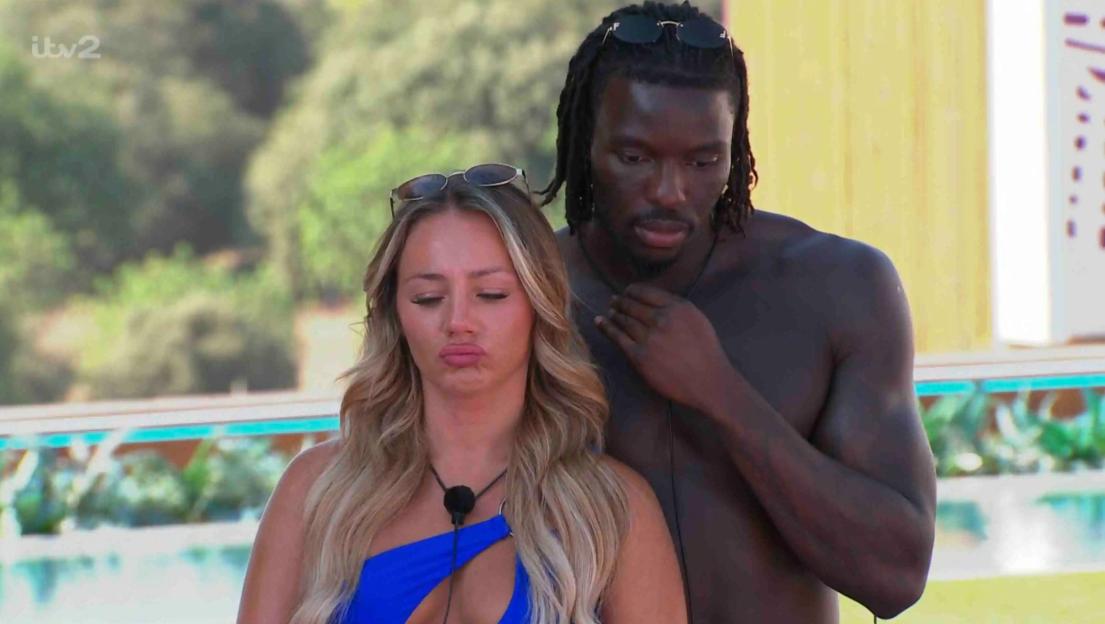 Screenshot of Maya Jama on Love Island.