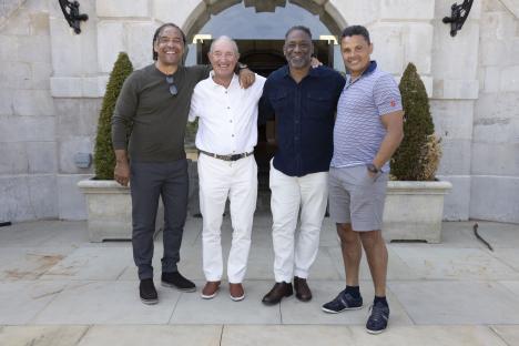 Four Crystal Palace legends posing for a photo.