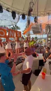 Liverpool boss Arne Slot parties with Wayne Lineker in Ibiza just hours after Premier League clash with Arsenal