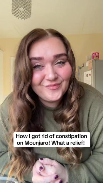 Woman sharing how she overcame constipation while taking Mounjaro.
