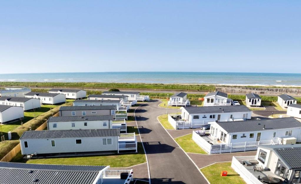 Aerial view of Camber Sands holiday park.