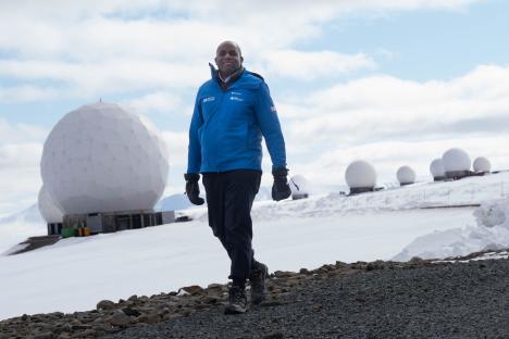 Foreign Secretary David Lammy at a satellite ground station in Svalbard.