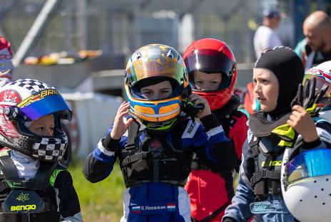 Vladimir Putin's grandson, Roman Faassen, at a karting race.