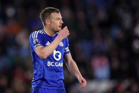Jamie Vardy of Leicester City during a Premier League match.