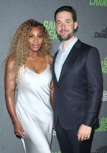 Serena Williams and Alexis Ohanian at a premiere.