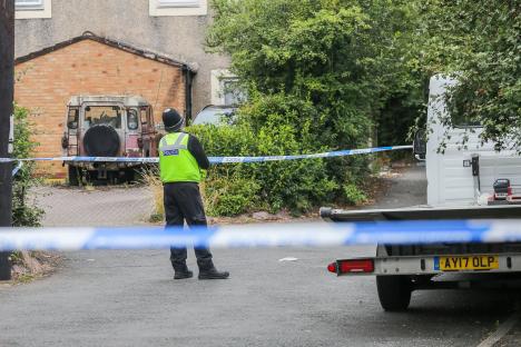 Police officer at a crime scene.