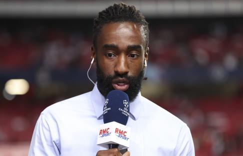 Johan Djourou giving a post-match interview for RMC Sport.