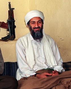 Photo of Osama bin Laden in Afghanistan.