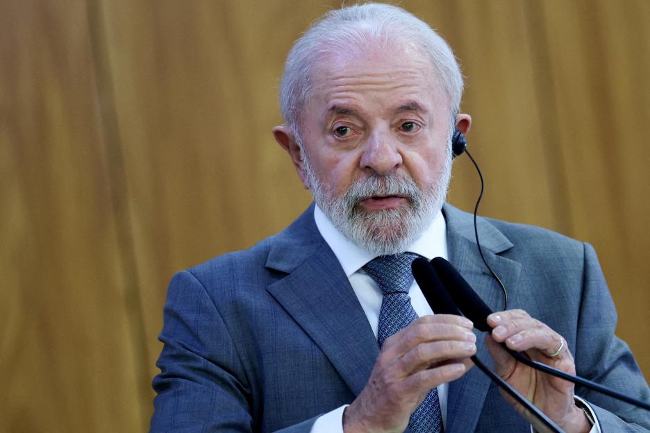 President Luiz Inácio Lula da Silva speaking at a press conference.