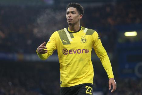 Jude Bellingham of Borussia Dortmund during a UEFA Champions League match.