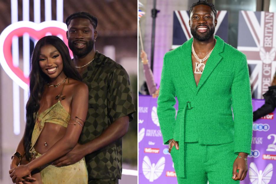 An image collage containing 2 images, Image 1 shows Mimii Ngulube and Josh Oyinsan, winners of Love Island, Image 2 shows Josh Oyinsan at the Pride of Britain Awards