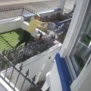 Moment hotel boss chucks water over drunk man snoozing in her front garden – and why she thinks she’s in the right