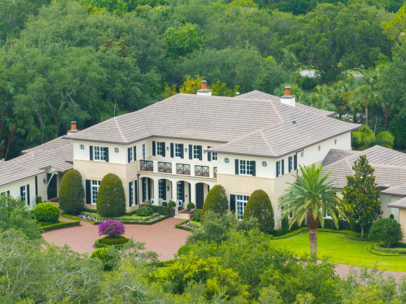Aerial view of Rory McIlroy's mansion in Jupiter, Florida.