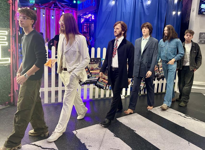 Wax figures of the Beatles at Madame Tussauds.