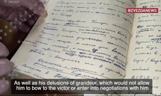 Handwritten testimony regarding Hitler's suicide and escape attempts.