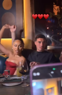 Couple at a restaurant.