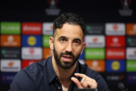 Ruben Amorim, Manchester United manager, at a press conference.