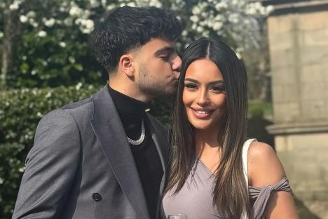 Junior Andre, 19, looks more loved up than ever with girlfriend Jasmine, 24, as they sip champagne in the sun