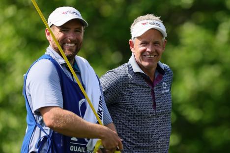 Luke Donald of England and his caddie Sam Matton at the PGA Championship.