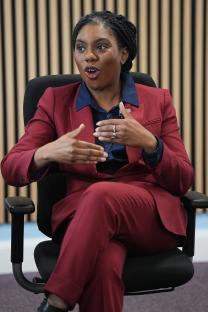 Kemi Badenoch, Conservative party leader, speaking.