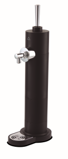 Black beer dispenser with chrome accents.