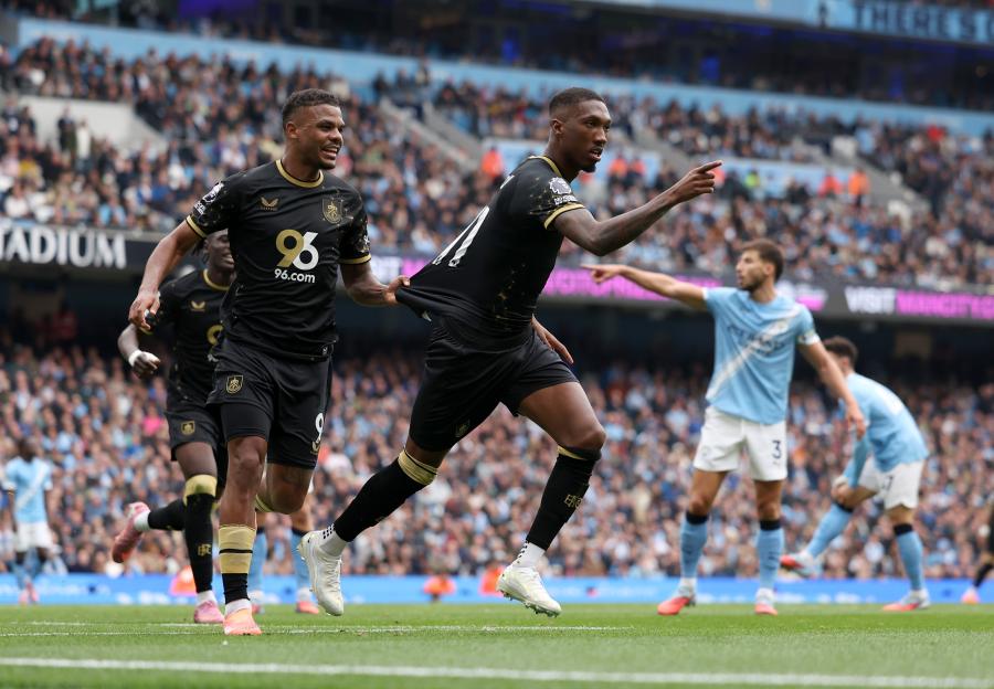 Jaidon Anthony of Burnley celebrates scoring a goal.
