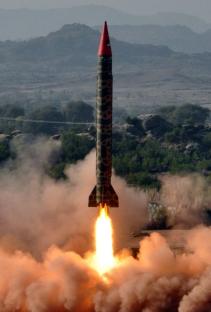 epa02503592 A handout picture released on 21 December 2010 by Pakistani military Inter Services Public Relations (ISPR) shows a Medium Range Ballistic Missile Hatf V (Ghauri) missile taking off during a test fire from an undisclosed location in Pakistan. Pakistan successfully test fired Hatf V, medium-range ballistic missile, on 21 December. Ghauri ballistic missile is a liquid fuel missile which can carry both conventional and nuclear warheads over a distance of 1300 Kms. EPA/ISPR / HANDOUT EDITORIAL USE ONLY NO SALES