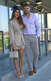 Ekin Su and Curtis Pritchard at the Aintree Grand National Festival.