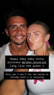 Chloe Burrows and her boyfriend on a romantic holiday.