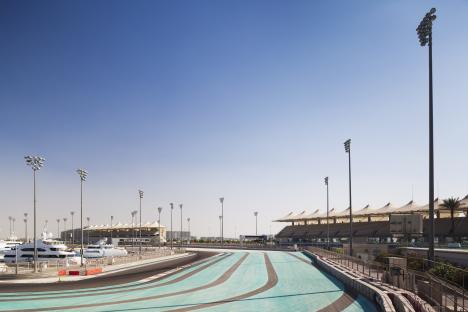 Yas Marina Formula One Circuit racetrack in Abu Dhabi.