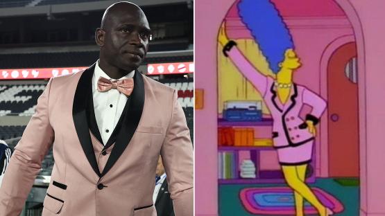 Former Premier League star-turned-manager wears PINK TUXEDO on touchline as he’s compared to Simpsons character
