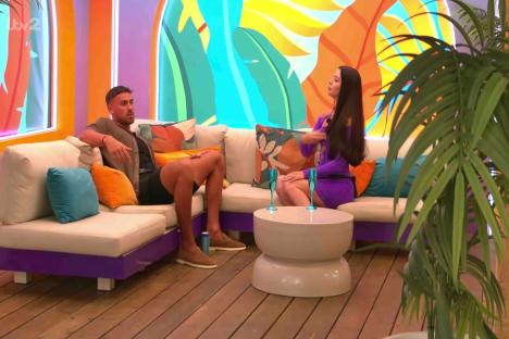 An image collage containing 1 images, Image 1 shows A man and woman arguing on a patio sofa