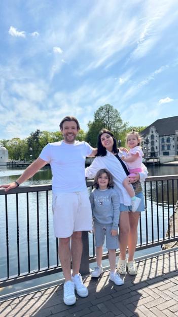 Cara De La Hoyde and Nathan Massey with their two children.