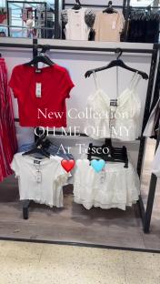 New Oh Me Oh My collection at Tesco. Red and white tops and skirt.