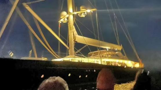 Sailboat at night.