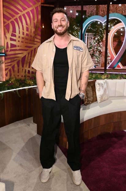 Sam Thompson on the set of Love Island: Aftersun.