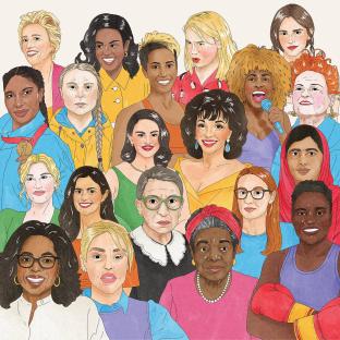 Illustration of a group of influential women.