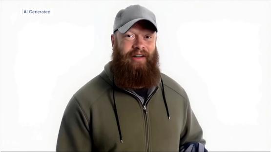 AI-generated video still of Chris Pelkey giving a victim impact statement.