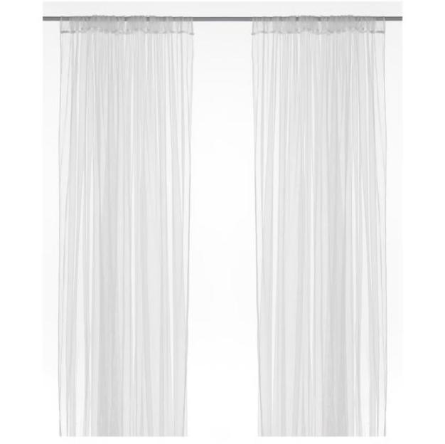 White net curtains.