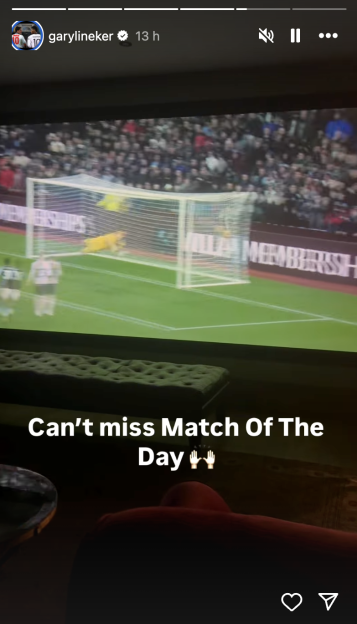 Screenshot of a large screen showing a soccer game, with the caption "Can't miss Match Of The Day."