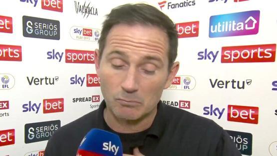 Frank Lampard giving a post-match interview.
