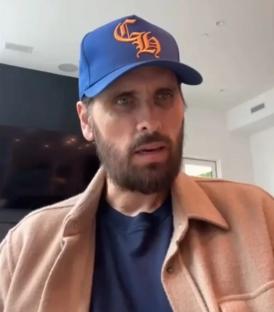 Scott Disick in a video, appearing concerned.