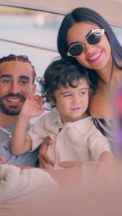 Marc Cucurella, his wife Claudia Rodriguez, and their son Mateo.